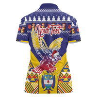 Personalized Colombia Christmas Women Polo Shirt Andean Condor With Seamless Pattern - Wonder Print Shop