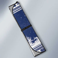 Finland Christmas Hannunvaakuna Auto Sun Shade Hyvaa Joulua Nordic Snow Lion Blue Version - Wonder Print Shop