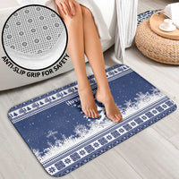 Finland Christmas Hannunvaakuna Bathroom Set Hyvaa Joulua Nordic Snow Lion Blue Version - Wonder Print Shop