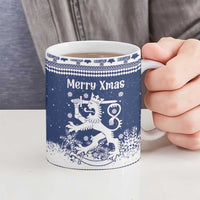 Finland Christmas Hannunvaakuna Ceramic Mug Hyvaa Joulua Nordic Snow Lion Blue Version - Wonder Print Shop