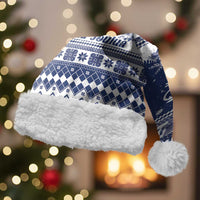 Finland Christmas Hannunvaakuna Christmas Santa Hat Hyvaa Joulua Nordic Snow Lion Blue Version - Wonder Print Shop