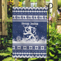 Finland Christmas Hannunvaakuna Garden Flag Hyvaa Joulua Nordic Snow Lion Blue Version - Wonder Print Shop