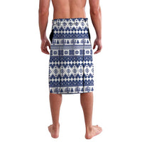Finland Christmas Hannunvaakuna Lavalava Hyvaa Joulua Nordic Snow Lion Blue Version - Wonder Print Shop