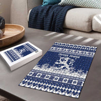 Finland Christmas Hannunvaakuna Puzzle Hyvaa Joulua Nordic Snow Lion Blue Version - Wonder Print Shop