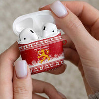 Finland Christmas Hannunvaakuna AirPods Case Hyvaa Joulua Nordic Snow Lion Red Version - Wonder Print Shop