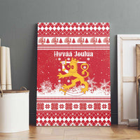 Finland Christmas Hannunvaakuna Canvas Wall Art Hyvaa Joulua Nordic Snow Lion Red Version - Wonder Print Shop