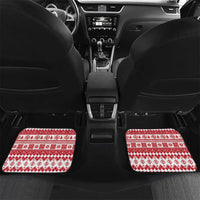 Finland Christmas Hannunvaakuna Car Mats Hyvaa Joulua Nordic Snow Lion Red Version - Wonder Print Shop