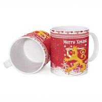 Finland Christmas Hannunvaakuna Ceramic Mug Hyvaa Joulua Nordic Snow Lion Red Version - Wonder Print Shop