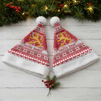Finland Christmas Hannunvaakuna Christmas Santa Hat Hyvaa Joulua Nordic Snow Lion Red Version - Wonder Print Shop