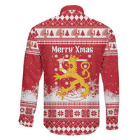 Finland Christmas Hannunvaakuna Family Matching Summer Maxi Dress and Hawaiian Shirt Hyvaa Joulua Nordic Snow Lion Red Version - Wonder Print Shop
