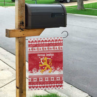 Finland Christmas Hannunvaakuna Garden Flag Hyvaa Joulua Nordic Snow Lion Red Version - Wonder Print Shop