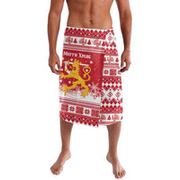Finland Christmas Hannunvaakuna Lavalava Hyvaa Joulua Nordic Snow Lion Red Version - Wonder Print Shop
