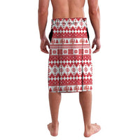 Finland Christmas Hannunvaakuna Lavalava Hyvaa Joulua Nordic Snow Lion Red Version - Wonder Print Shop
