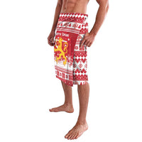 Finland Christmas Hannunvaakuna Lavalava Hyvaa Joulua Nordic Snow Lion Red Version - Wonder Print Shop