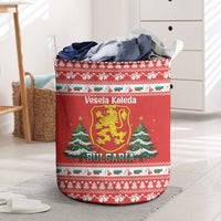Bulgaria Christmas Laundry Basket Merry Xmas Lion Crest - Wonder Print Shop