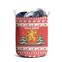 Bulgaria Christmas Laundry Basket Merry Xmas Lion Crest - Wonder Print Shop