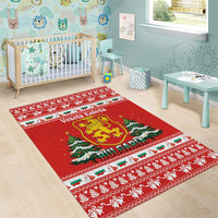 Bulgaria Christmas Area Rug Merry Xmas Lion Crest - Wonder Print Shop