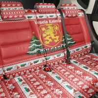 Bulgaria Christmas Back Car Seat Cover Merry Xmas Lion Crest - Wonder Print Shop