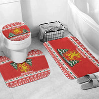 Bulgaria Christmas Bathroom Set Merry Xmas Lion Crest - Wonder Print Shop