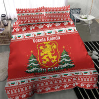 Bulgaria Christmas Bedding Set Merry Xmas Lion Crest - Wonder Print Shop