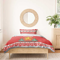 Bulgaria Christmas Bedding Set Merry Xmas Lion Crest - Wonder Print Shop