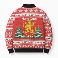 Bulgaria Christmas Bomber Puffer Jacket Merry Xmas Lion Crest - Wonder Print Shop