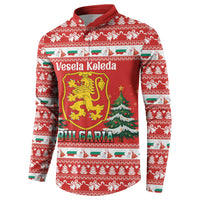 Bulgaria Christmas Button Sweatshirt Merry Xmas Lion Crest - Wonder Print Shop