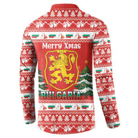 Bulgaria Christmas Button Sweatshirt Merry Xmas Lion Crest - Wonder Print Shop