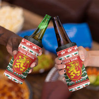 Bulgaria Christmas 4 in 1 Can Cooler Tumbler Merry Xmas Lion Crest - Wonder Print Shop