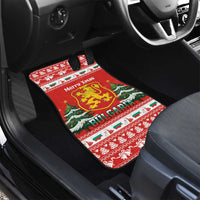 Bulgaria Christmas Car Mats Merry Xmas Lion Crest - Wonder Print Shop