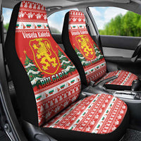 Bulgaria Christmas Car Seat Cover Merry Xmas Lion Crest - Wonder Print Shop