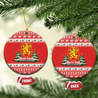 Bulgaria Christmas Ceramic Ornament Merry Xmas Lion Crest - Wonder Print Shop