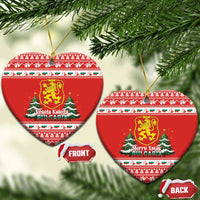 Bulgaria Christmas Ceramic Ornament Merry Xmas Lion Crest - Wonder Print Shop