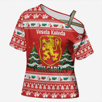 Bulgaria Christmas Cross Shoulder Shirt Merry Xmas Lion Crest - Wonder Print Shop