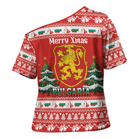 Bulgaria Christmas Cross Shoulder Shirt Merry Xmas Lion Crest - Wonder Print Shop