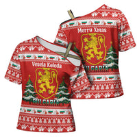 Bulgaria Christmas Cross Shoulder Shirt Merry Xmas Lion Crest - Wonder Print Shop