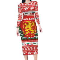 Bulgaria Christmas Family Matching Long Sleeve Bodycon Dress and Hawaiian Shirt Merry Xmas Lion Crest - Wonder Print Shop