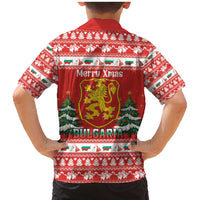 Bulgaria Christmas Family Matching Mermaid Dress and Hawaiian Shirt Merry Xmas Lion Crest - Wonder Print Shop