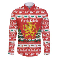 Bulgaria Christmas Family Matching Off The Shoulder Long Sleeve Dress and Hawaiian Shirt Merry Xmas Lion Crest - Wonder Print Shop