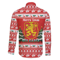 Bulgaria Christmas Family Matching Off The Shoulder Long Sleeve Dress and Hawaiian Shirt Merry Xmas Lion Crest - Wonder Print Shop