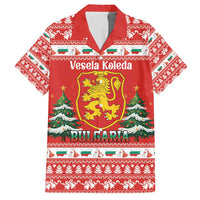 Bulgaria Christmas Family Matching Short Sleeve Bodycon Dress and Hawaiian Shirt Merry Xmas Lion Crest - Wonder Print Shop
