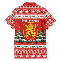 Bulgaria Christmas Family Matching Short Sleeve Bodycon Dress and Hawaiian Shirt Merry Xmas Lion Crest - Wonder Print Shop