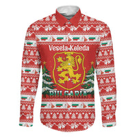 Bulgaria Christmas Family Matching Short Sleeve Bodycon Dress and Hawaiian Shirt Merry Xmas Lion Crest - Wonder Print Shop