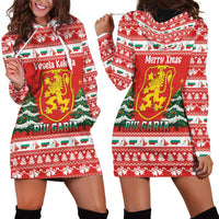 Bulgaria Christmas Hoodie Dress Merry Xmas Lion Crest - Wonder Print Shop
