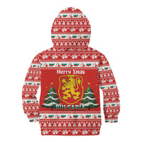 Bulgaria Christmas Kid Hoodie Merry Xmas Lion Crest - Wonder Print Shop