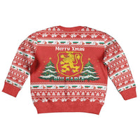 Bulgaria Christmas Kid Ugly Christmas Sweater Merry Xmas Lion Crest - Wonder Print Shop