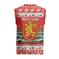 Bulgaria Christmas Knitted V-Neck Vest Merry Xmas Lion Crest - Wonder Print Shop