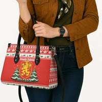 Bulgaria Christmas Leather Bag Merry Xmas Lion Crest - Wonder Print Shop