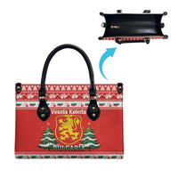 Bulgaria Christmas Leather Bag Merry Xmas Lion Crest - Wonder Print Shop