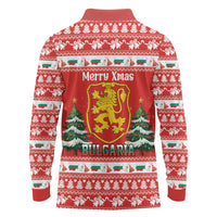 Bulgaria Christmas Long Sleeve Polo Shirt Merry Xmas Lion Crest - Wonder Print Shop